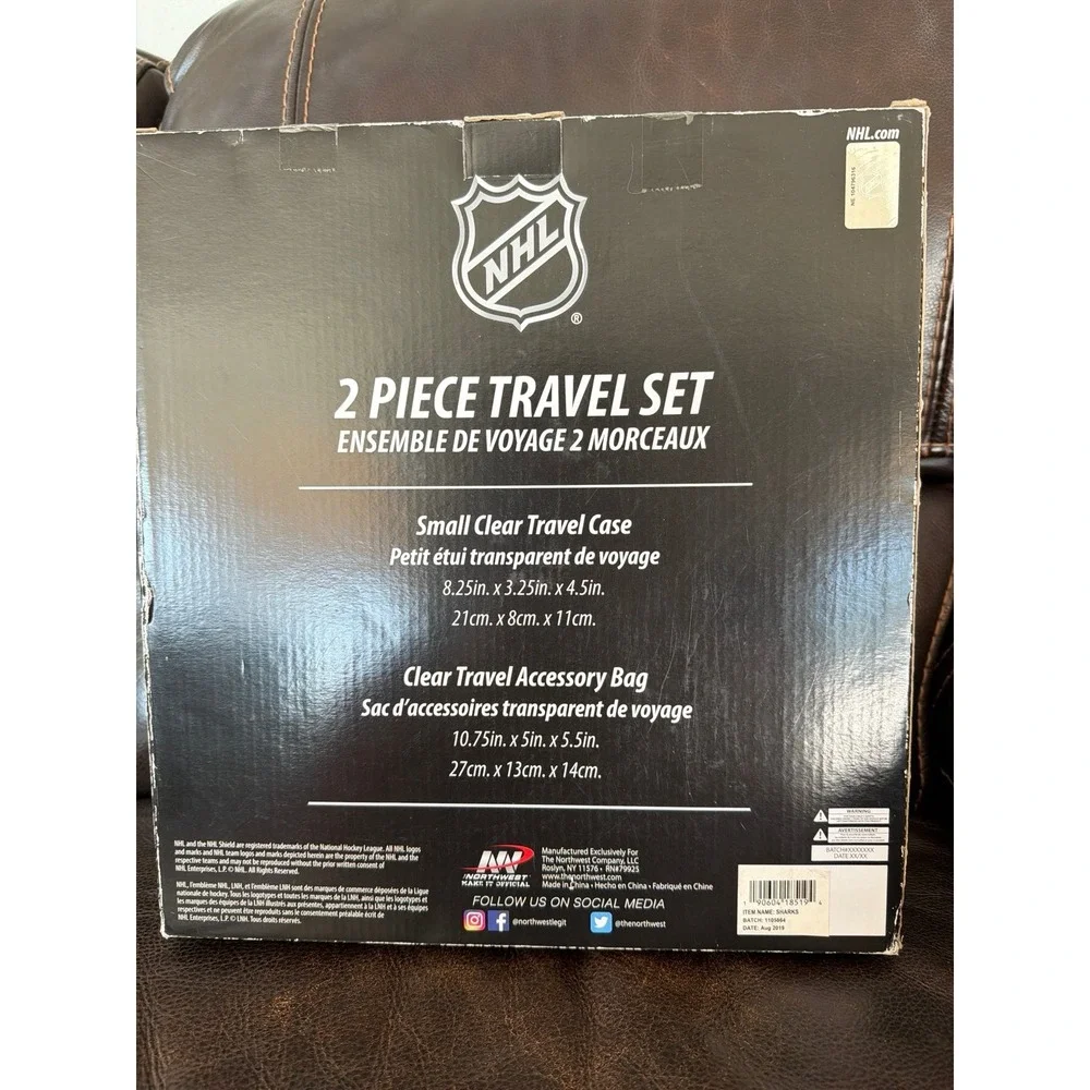 2019 NHL San Jose Sharks 2-piece travel set. New